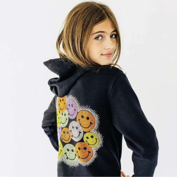 Lola + The Boys Other - LOLA + THE BOYS SWEET TREATS RHINESTONE SMILE FLEECE HOODIE 10